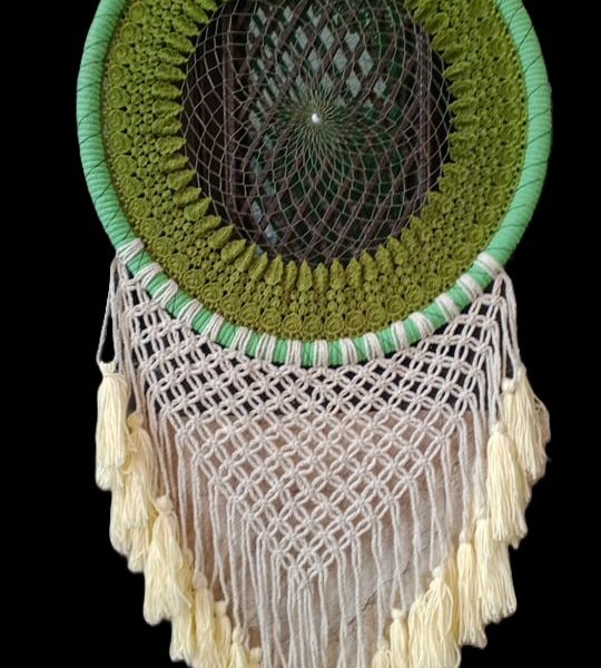 Dream Catcher Light Green Circle With Mehndi Color